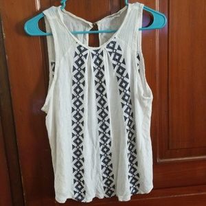 Embroidered sleeveless blouse